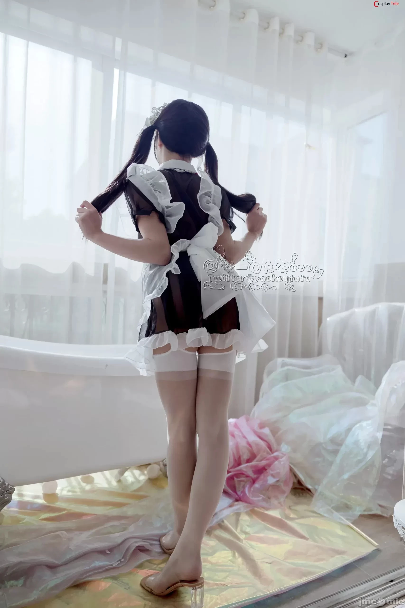 咬一口兔娘ovo [Yaokoututu] – Maid black and white [56P]