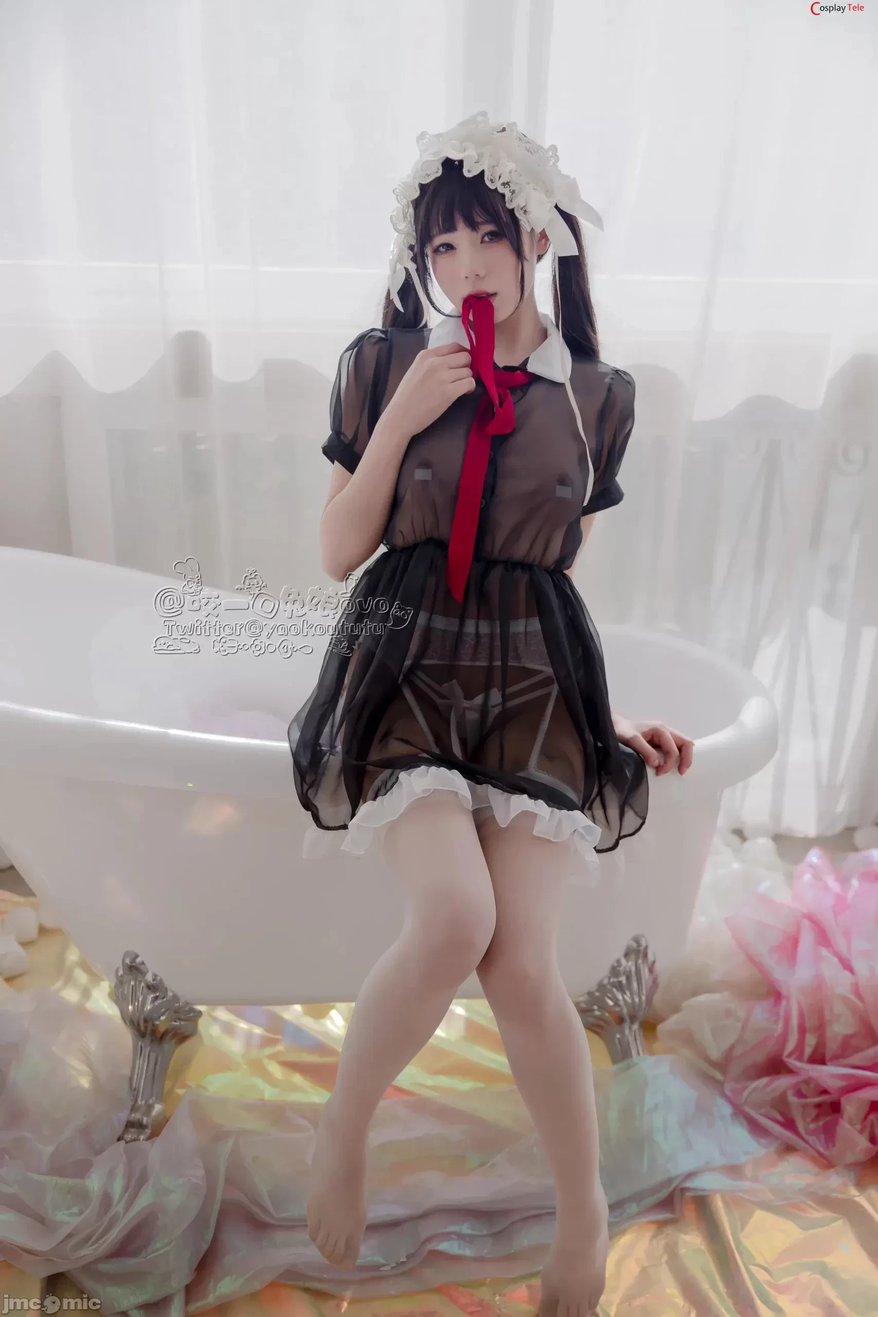 咬一口兔娘ovo [Yaokoututu] – Maid black and white [56P]