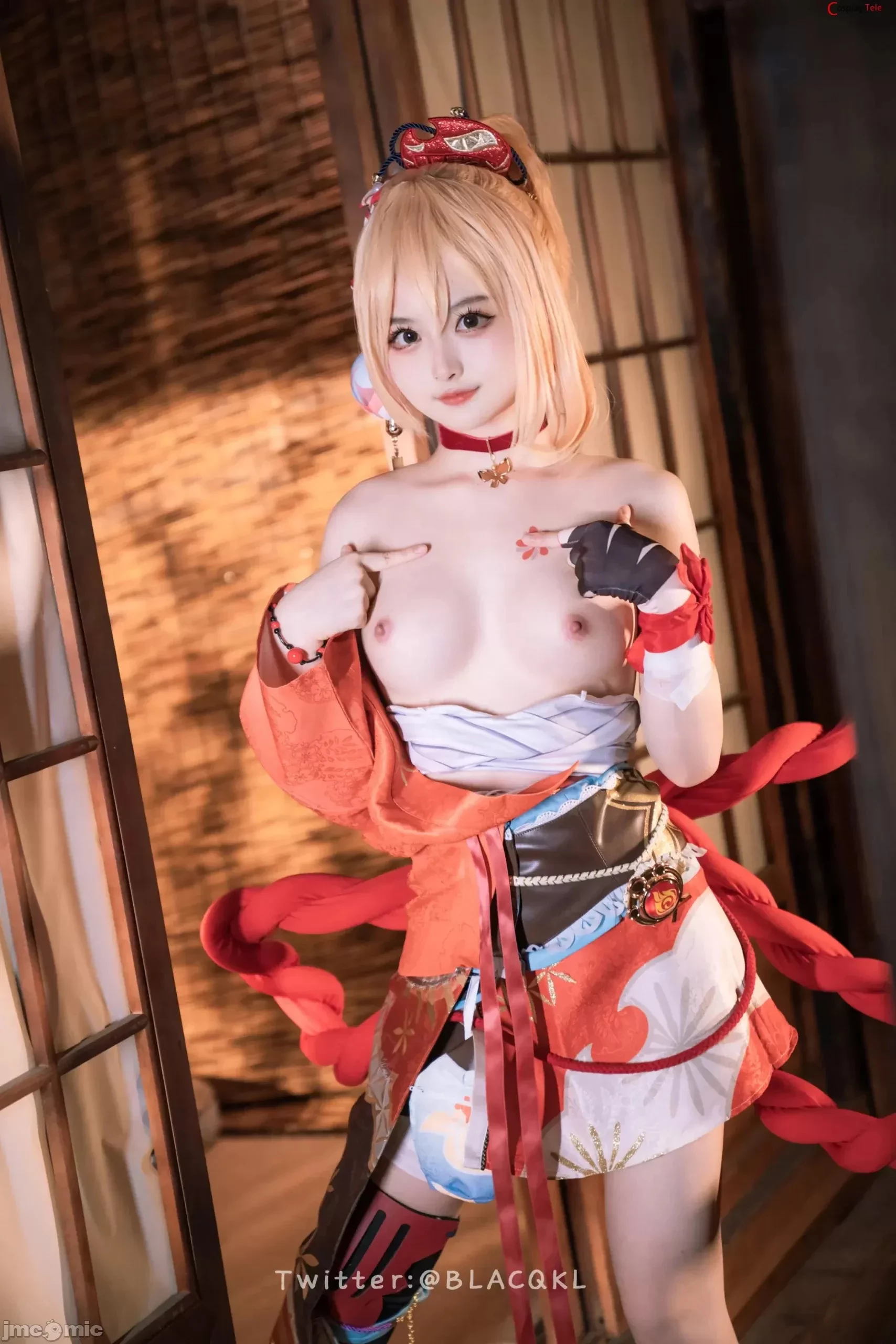 Blacqkl [白莉爱吃巧克力] cosplay Yoimiya – Genshin Impact [92P]