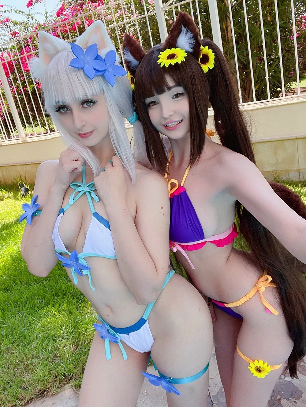 Hidori Rose & Gumiho - Nekopara Chocola x Vanilla swimsuit collab