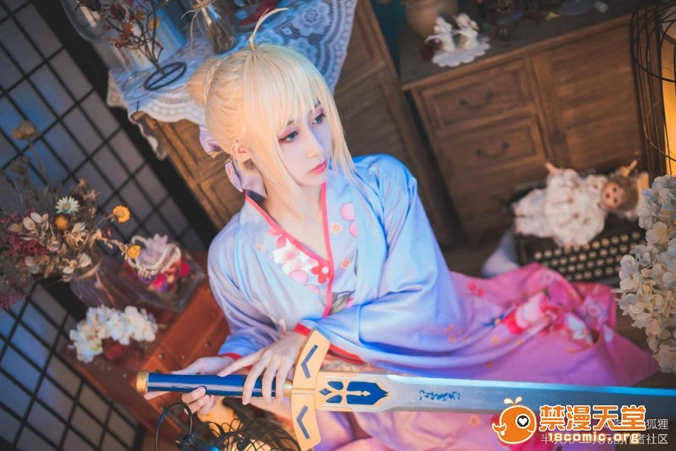 《Fate Stay Night》Saber晴著ver.~吾王和服新年掛畫 C O S P L A Y [67P]