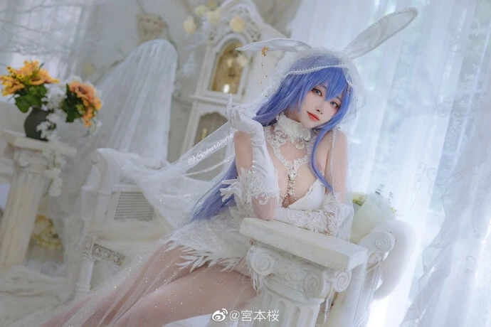 碧藍航線新澤西[花園]-白雪之儀 婚紗花嫁cos cn宮本桜 [12P]