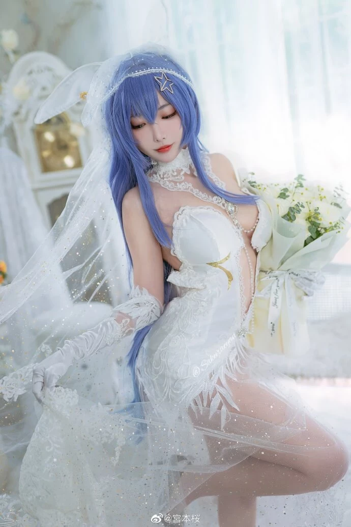 碧藍航線新澤西[花園]-白雪之儀 婚紗花嫁cos cn宮本桜 [12P]