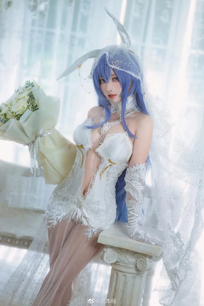 碧藍航線新澤西[花園]-白雪之儀 婚紗花嫁cos cn宮本桜 [12P]