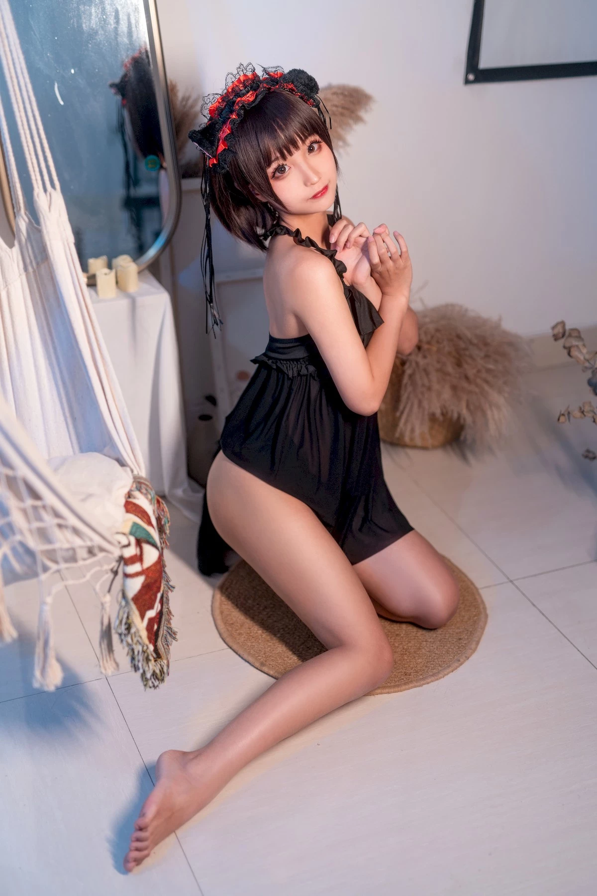 蠢沫沫 Cosplay 黑睡裙 Black Nightdress