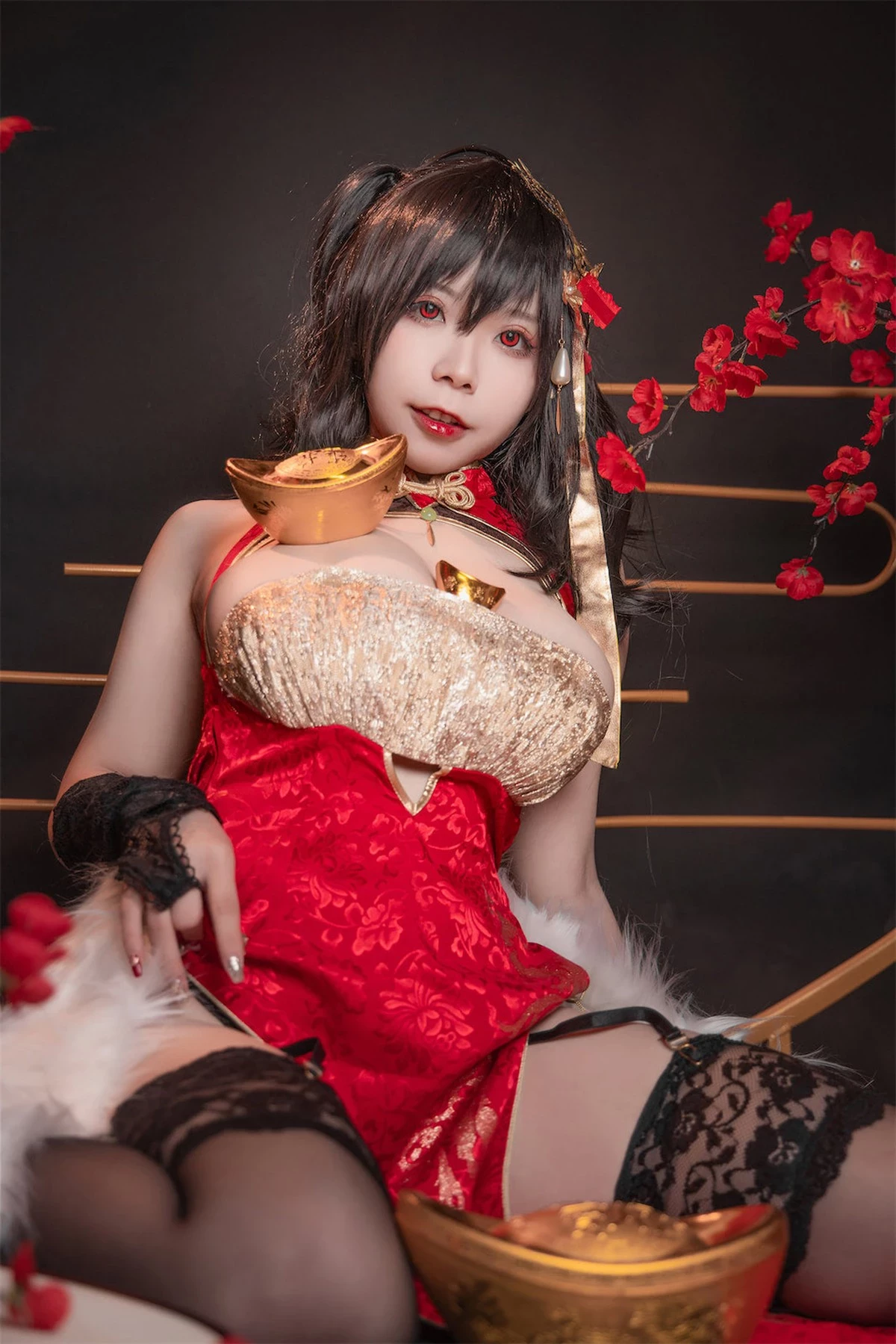 Cosplay 自閉顏球球 無顏小天使wy 碧藍航線 大鳳紅旗袍