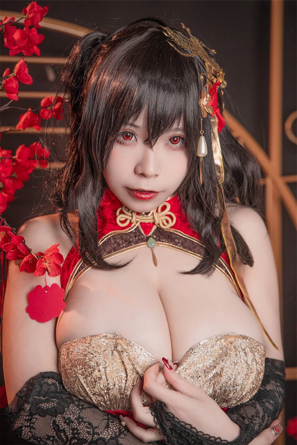 Cosplay 自閉顏球球 無顏小天使wy 碧藍航線 大鳳紅旗袍