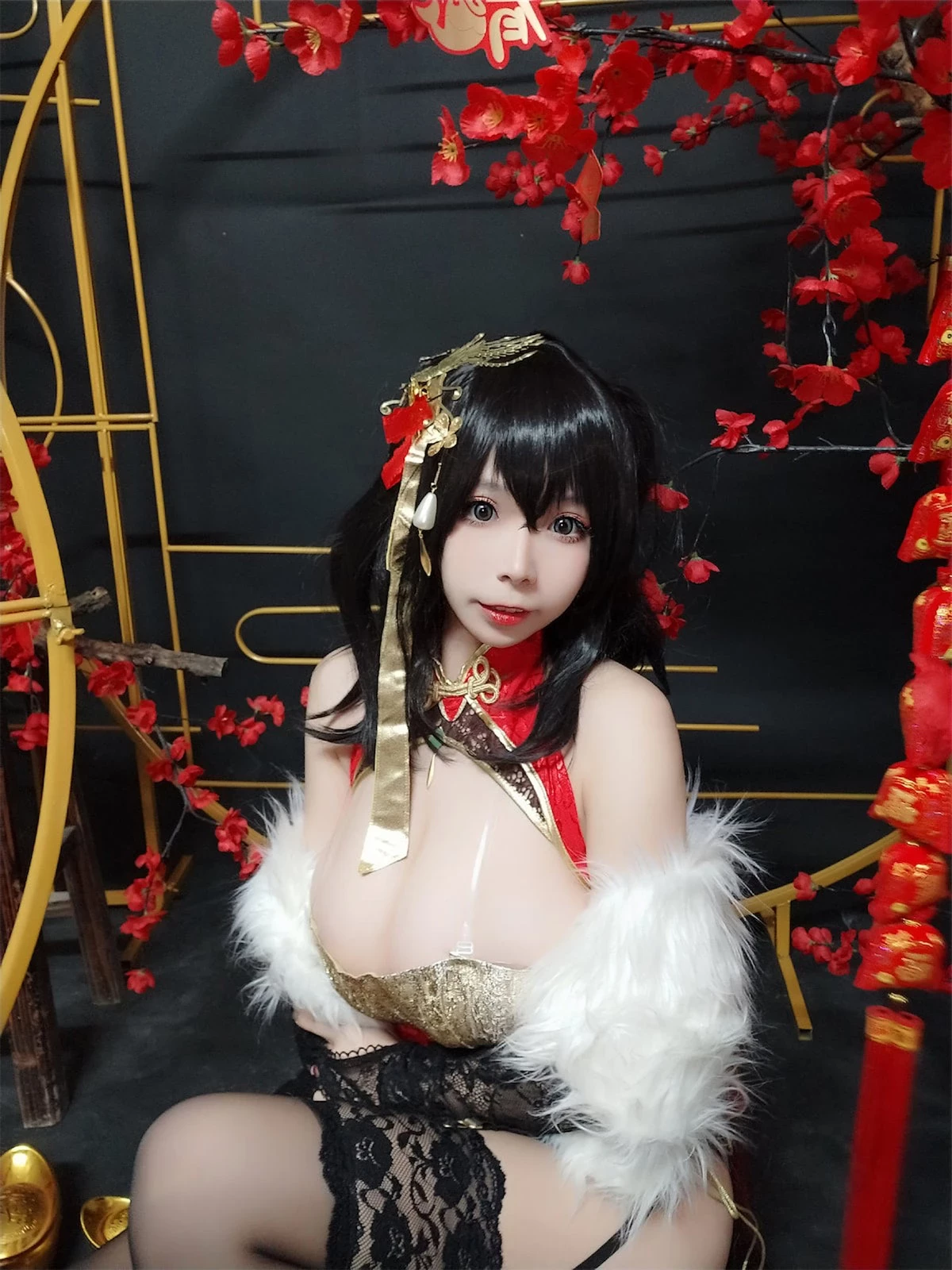 Cosplay 自閉顏球球 無顏小天使wy 碧藍航線 大鳳紅旗袍