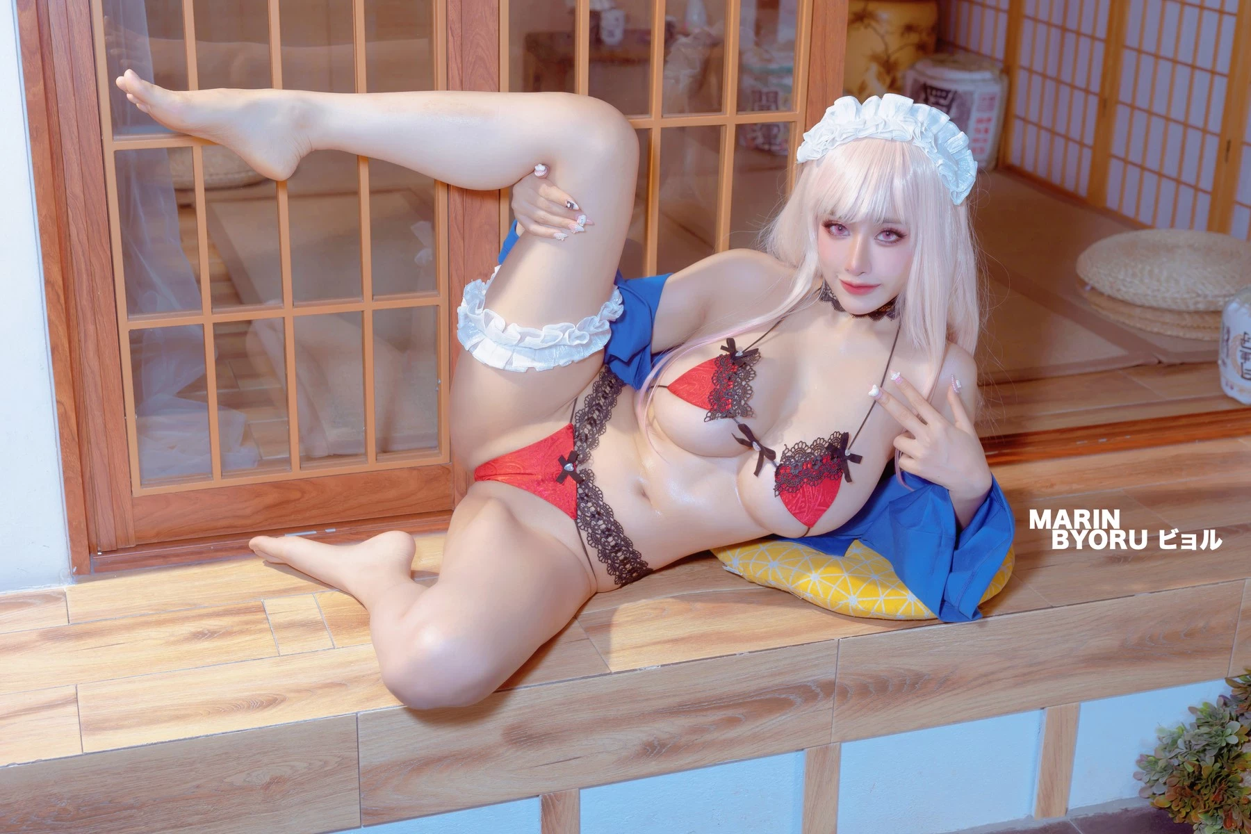 Cosplay 日本性感蘿莉Byoru Marin Red Lingerie