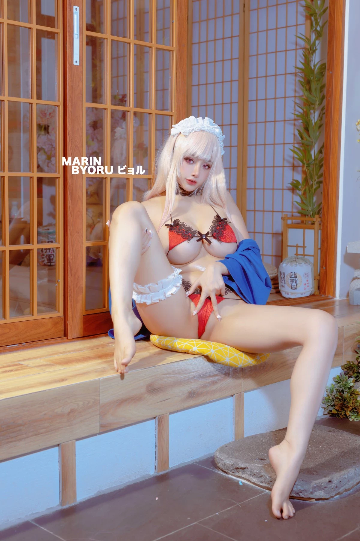 Cosplay 日本性感蘿莉Byoru Marin Red Lingerie