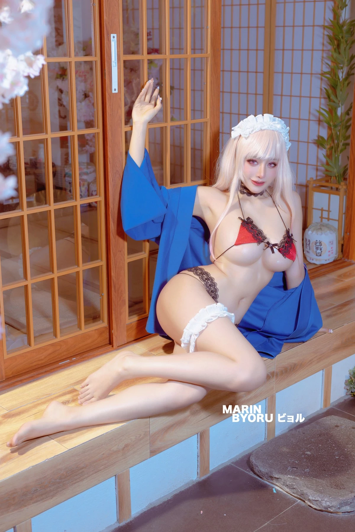 Cosplay 日本性感蘿莉Byoru Marin Red Lingerie