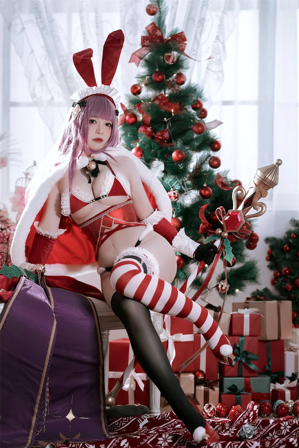 Cosplay 半半子 Christmas Bunny Aike