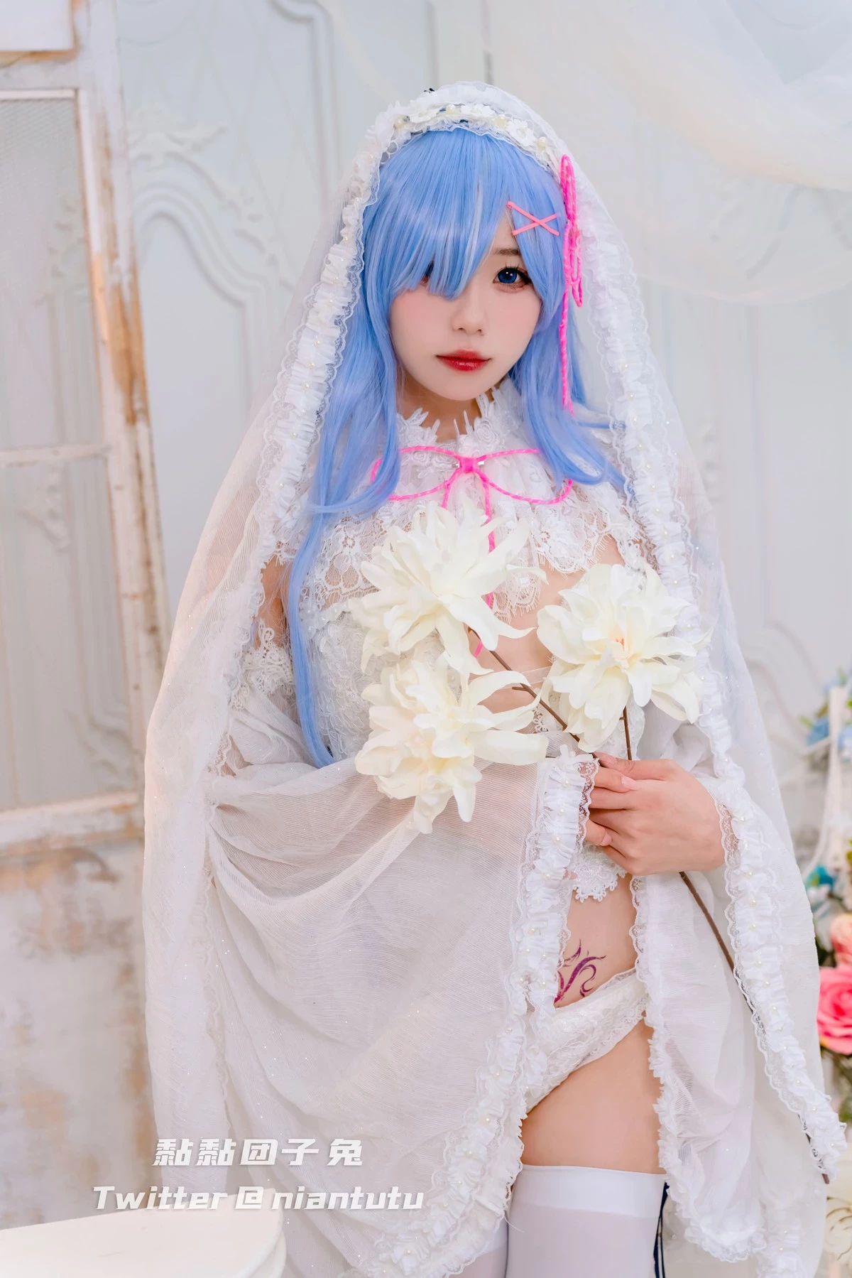 Cosplay 黏黏糰子兔 長發蕾姆