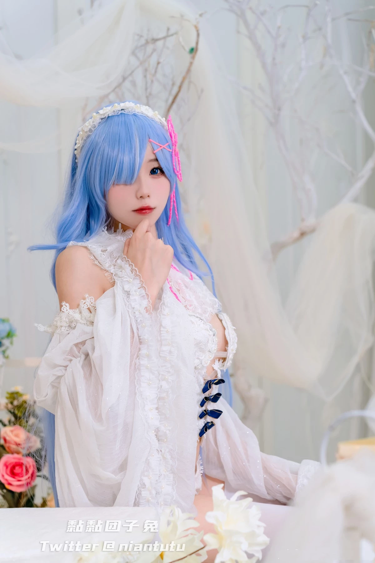 Cosplay 黏黏糰子兔 長發蕾姆