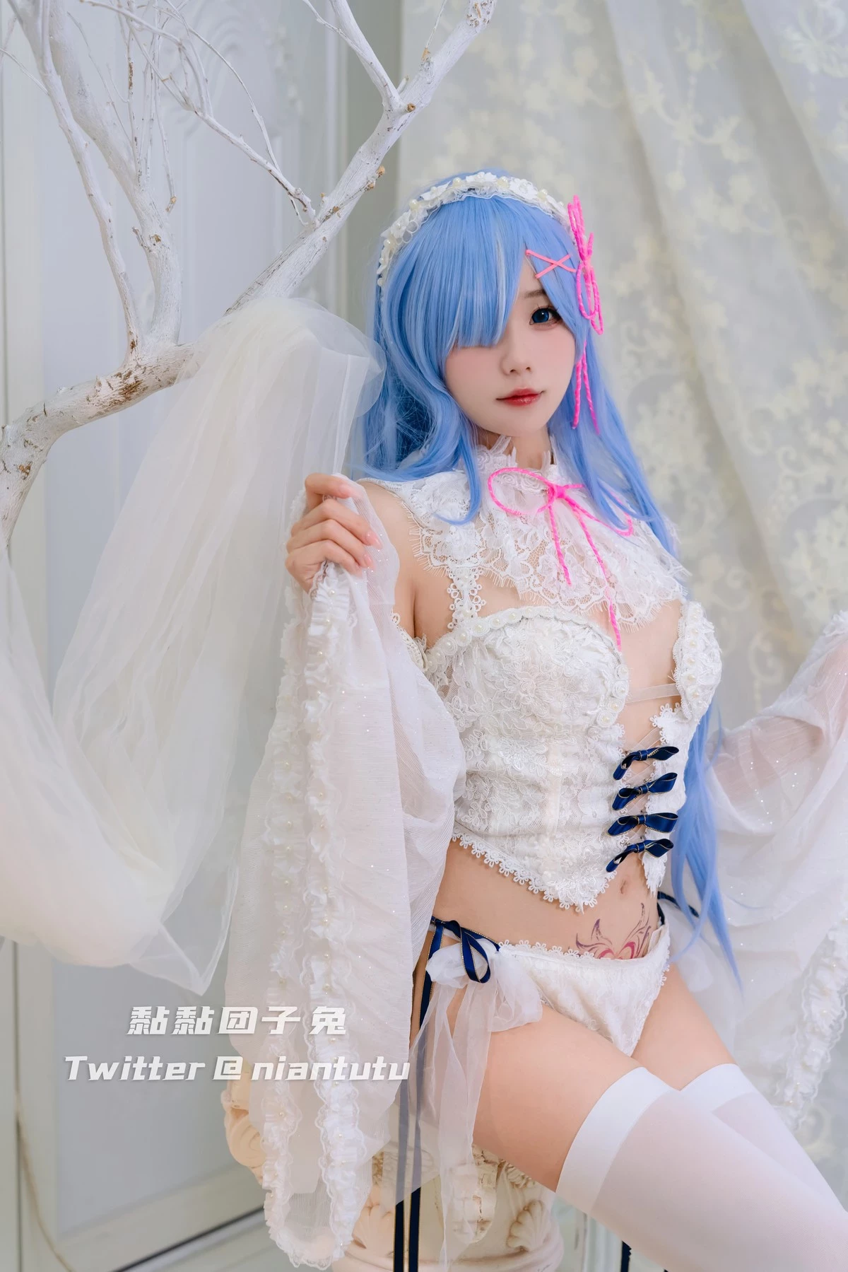 Cosplay 黏黏糰子兔 長發蕾姆