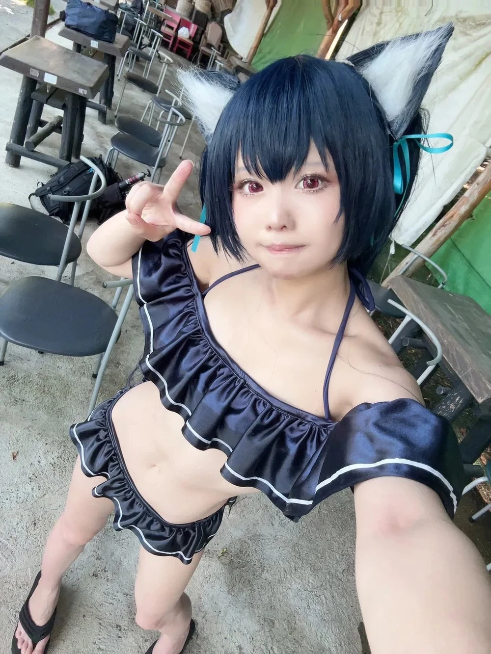 kurumi_cos Serika swimsuit